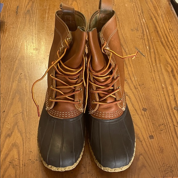 L.L. Bean Men's Brown Leather and Black Rubber Duck Boots